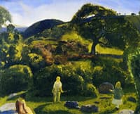 Children and Summer among the Shrubs