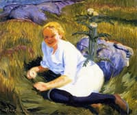 Child and Thistle in Sun