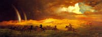 Prairie Bluffs at Julesburg, South Platte, Storm at Sunset