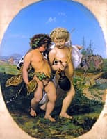 Drunken Bacchus and Cupid