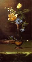 Flowers in a Vase with Book and Hairpin