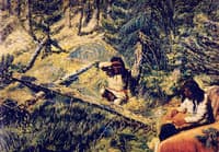 Drawing a Map on Birch-Bark (Rivière Moisie, Labrador Peninsula Expedition)
