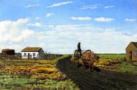 Manitoba Settler's House and Red River Cart