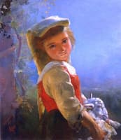 Young Girl with Lamb