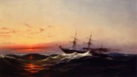 Sunset on a Rough Sea
