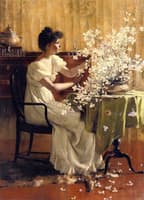 Woman Arranging Flowers