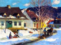 A Quebec Village Street, Winter