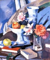 Still Life, Roses and Book