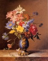 Flowers in a Blue Vase