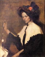 Girl with White Shawl Collar