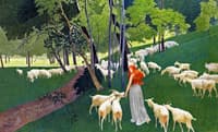 Goatherd with Her Flock