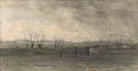 Landscape with a Ploughing Farmer