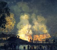 The Burning of Center Bridge