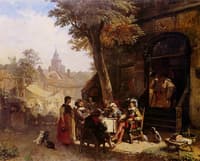 People in front of Inn