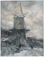 Een molen in de winter