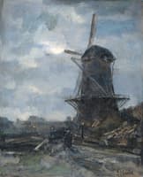 A Windmill in Moonlight
