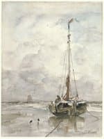 Visserspink aan het strand