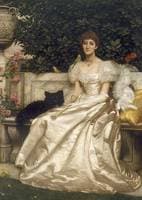 Violet Monckton With Her Budgerigars