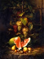 Still Life with Grapes and Watermelon