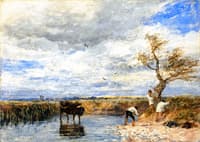Bathers Disturbed by a Bull