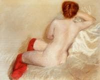 Nude with Red Stockings