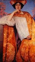Portrait of a Woman in a Golden Dress