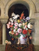 Vase of Flowers on the Window of a Harem