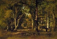 Gathering Wood under the Trees