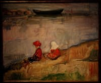 Two children at the beach