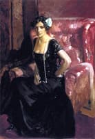Clotilde in an Evening Gown