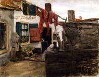 Corner of a Dutch Village with Washing Hung up to Dry