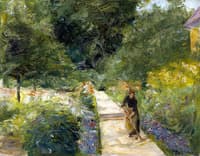 The Cutting Garden in Wannsee toward the West, with a Woman Gardener on the Path