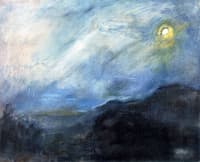 Moonlit NIght at Neukastel - View of the Madenburg by Moonlight