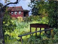Garden with Red House