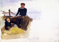 Oscar and Bobino on the Fishing Smack