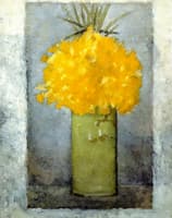 Daffodils in a Green Pot