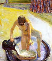Nude Crouching in the Tub