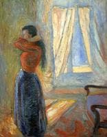 Woman looking in the Mirror