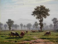 Landscape with grazing cows, near Lucerne