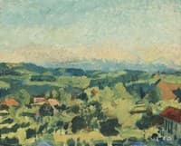 Landscape with Alps in background