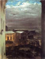 View over Anhalt Station by Moonlight