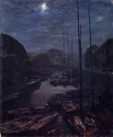 Moonlight on the Friedriksgracht in Old Berlin