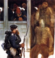 Soldier of the Prussian Landwehr and French Prisoners