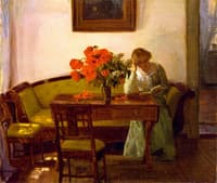 Interior with Red Poppies