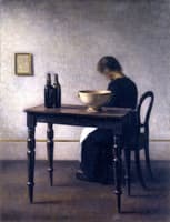 Interior with Woman Sitting at a Table