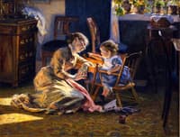 Sunshine in the LIving Room, The Artist's Wife and Child