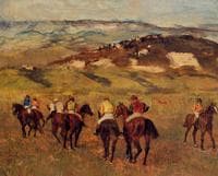 Jockeys on Horseback before Distant Hills