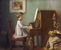 The artist’s daughter playing the piano