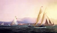 Schooner "Resolute" Leading the Fleet Around Castle Garden
