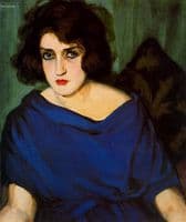 Portrait of a Young Lady in a Blue Dress